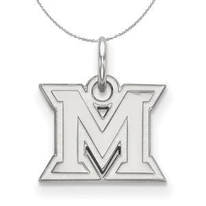 Sterling Silver Miami U XS (Tiny) Initial M Necklace - 18 Inch